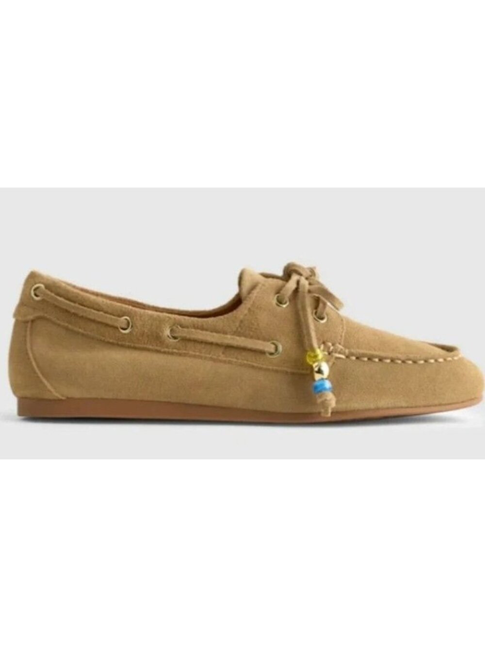 Madewell Julien Jamie Boat Shoe Brown Suede Moc Walnut Shell Size 7.5 New